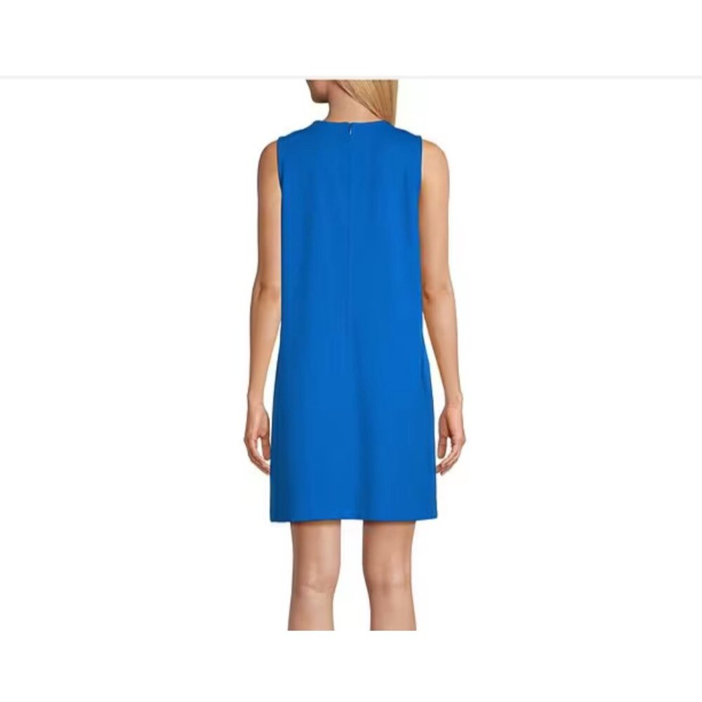 New Preston & York Blue Tamara Ponte Sleeveless Small Shift Dress office siren - Picture 2 of 9
